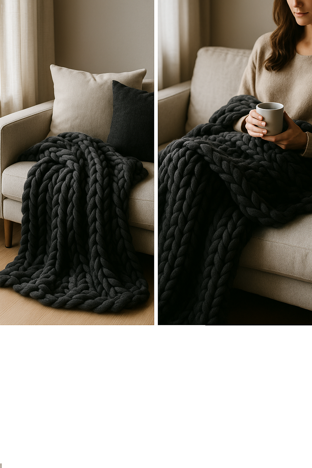 Plaid en Grosse Maille Luna Home Ma boutique