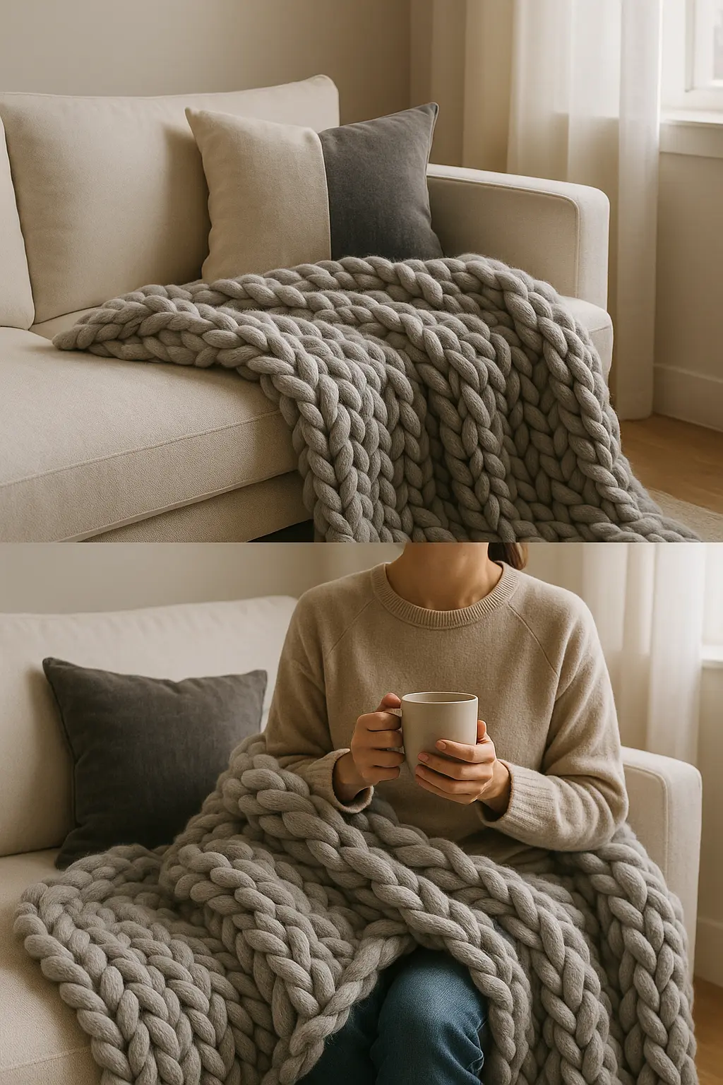 Plaid en Grosse Maille Luna Home Ma boutique